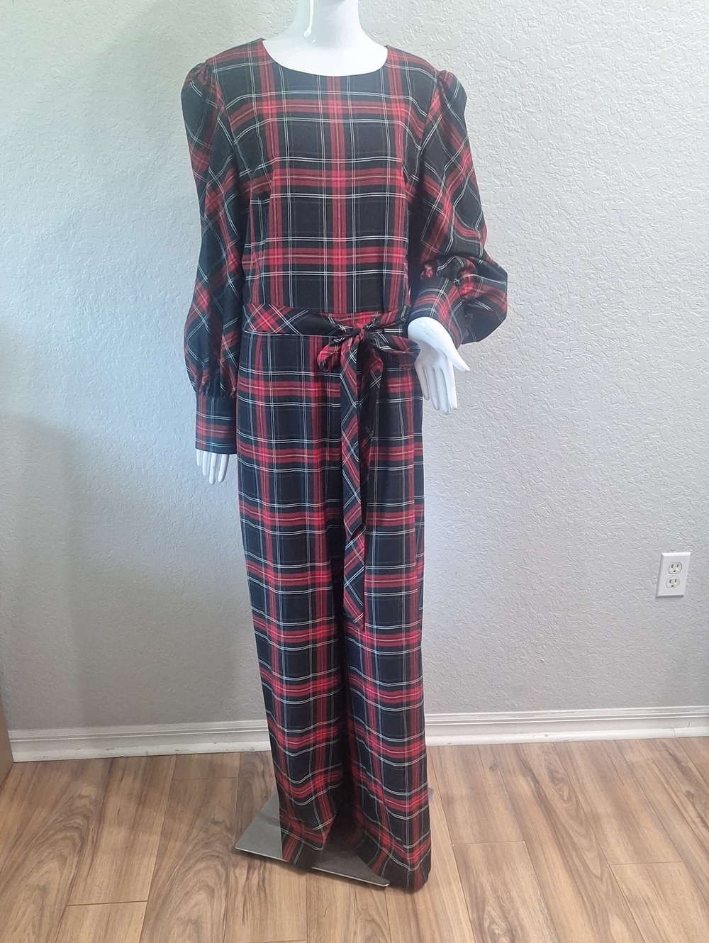 Alex Marie Tartan Plaid, Wide Leg Jumpsuit